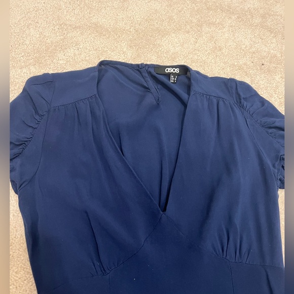 ASOS Royal Blue Size 4 V Neck Mini dress GUC - Picture 3 of 8